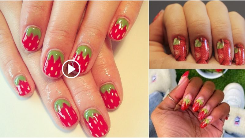 20 Pretty Strawberry-Themed Nail Art Designs To Inspire Your Manicure This Strawberry Season