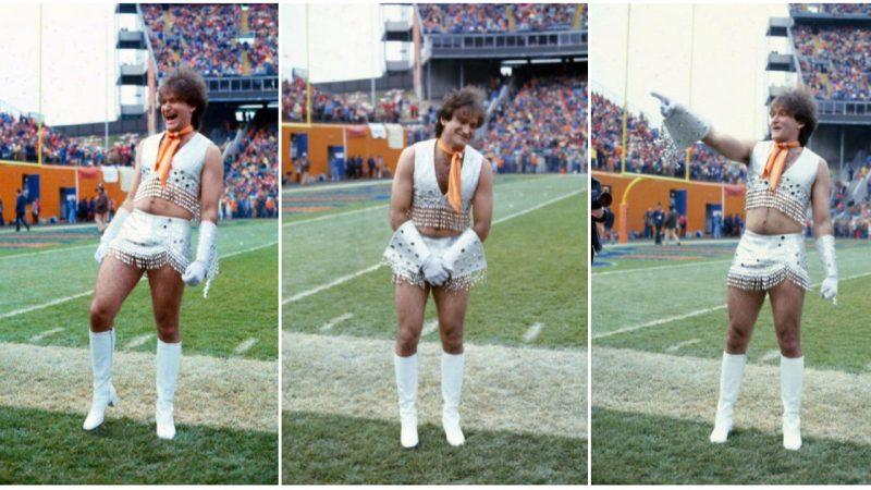 Captivating Shots: Robin Williams as a Cheerleader for the Denver Broncos in 1979