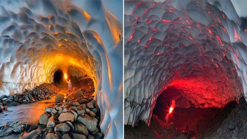 A Gorgeous Ice Cave in Kamchatka