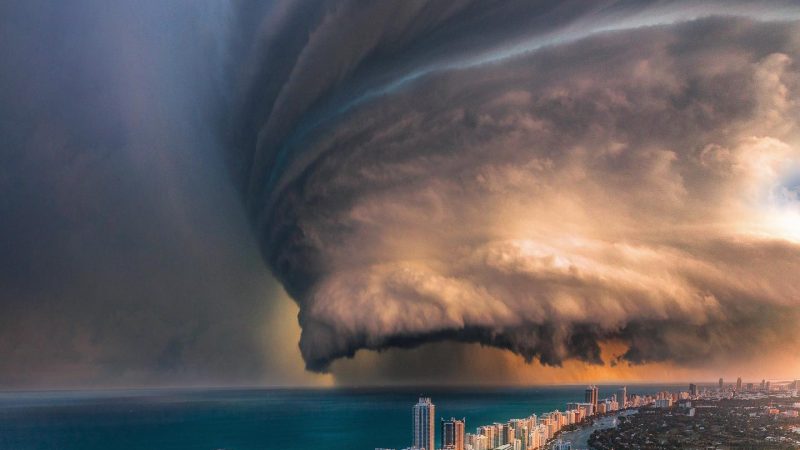 Cumulonimbus clouds above Miami.