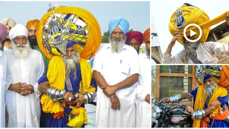 Avtar Singh Mauni is a Sikh man from India who is known for wearing the world’s largest turban