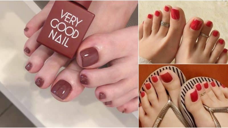 Red pedicure shows your noble style.