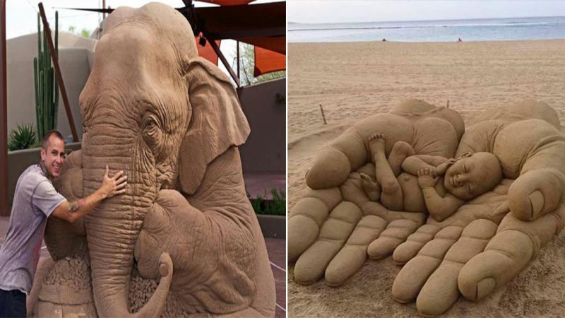 Amazingly Realistic Large-Scale Sand Sculptures by Ray Villafane