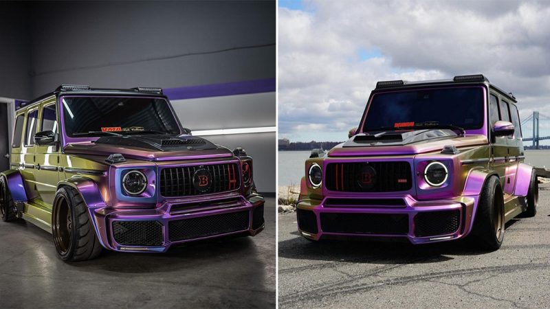 Slammed Mercedes-AMG G63 Matches Midnight Purple to Rotiform Wheels