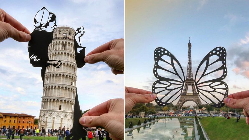 Artist Creates Awesome Paper Cut-Outs That Turn Famous Landmarks Into Something Else