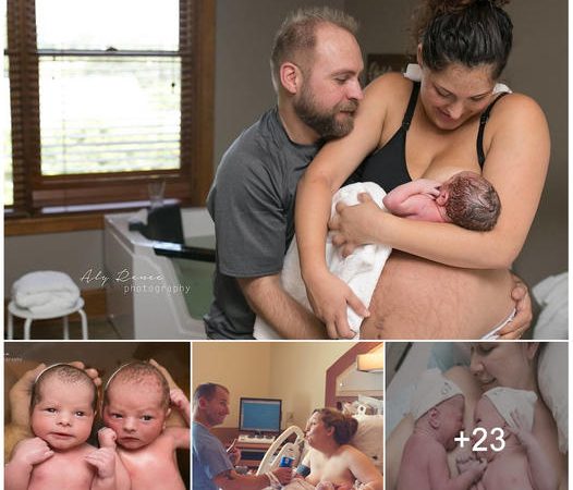 Embracing the Extraordinary Captured Moments of Twin Birth and Bonding