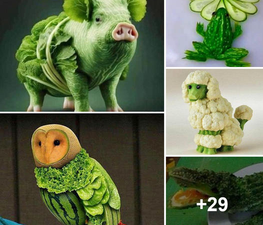 Artistry Unveiled: The Enchanting World of Playful Vegetable Sculpting and Arrangement