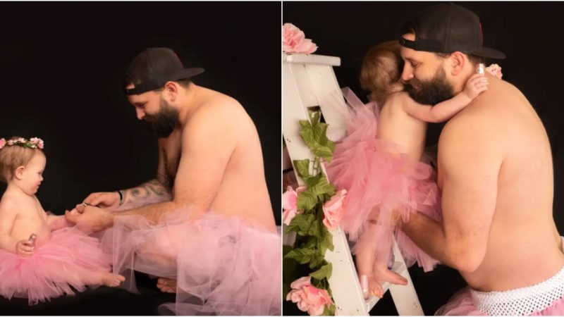 Doting Dad and Daughter Duo Charm Internet with Heartwarming Pink Photoshoot