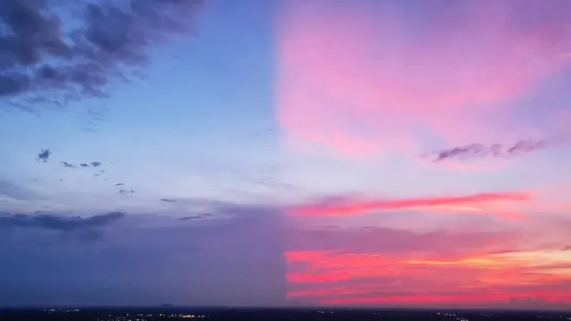 The Sky in Florida Split into Two: A Striking Orange and Black Phenomenon