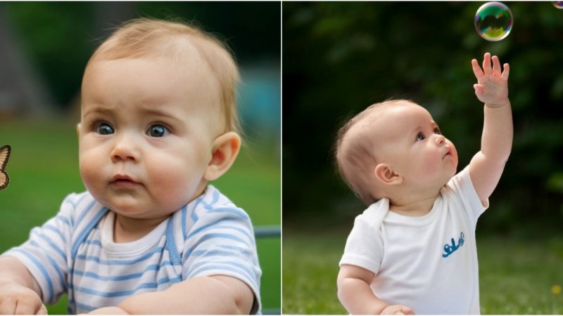 The Baby’s Radiant Face: Happy and Excited to be Immersed in Nature